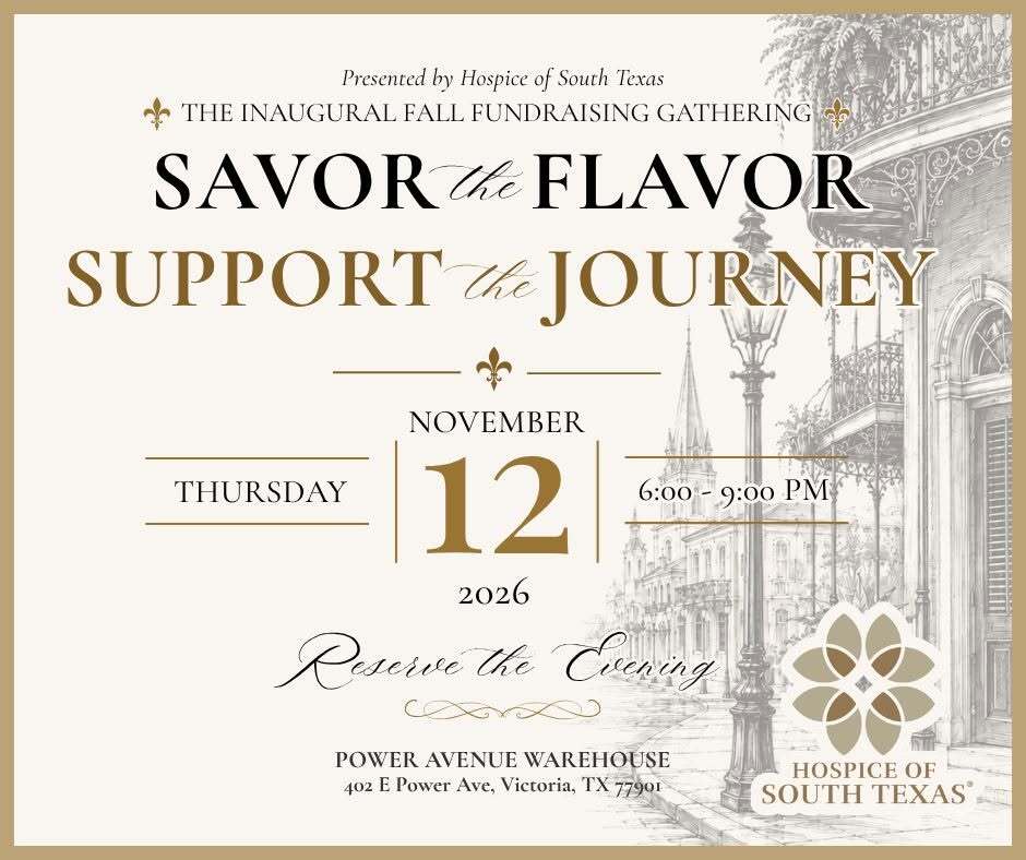 Savor the Flavor, Support the Journey fundraiser, Thursday November 12 2026, 6-9 PM, Power Avenue Warehouse, Victoria TX